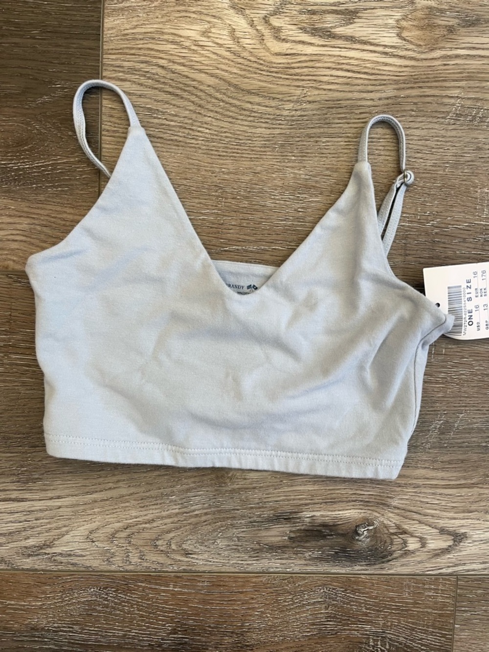 Brandy Melville Light blue V-Neck Crop Top NWT one size